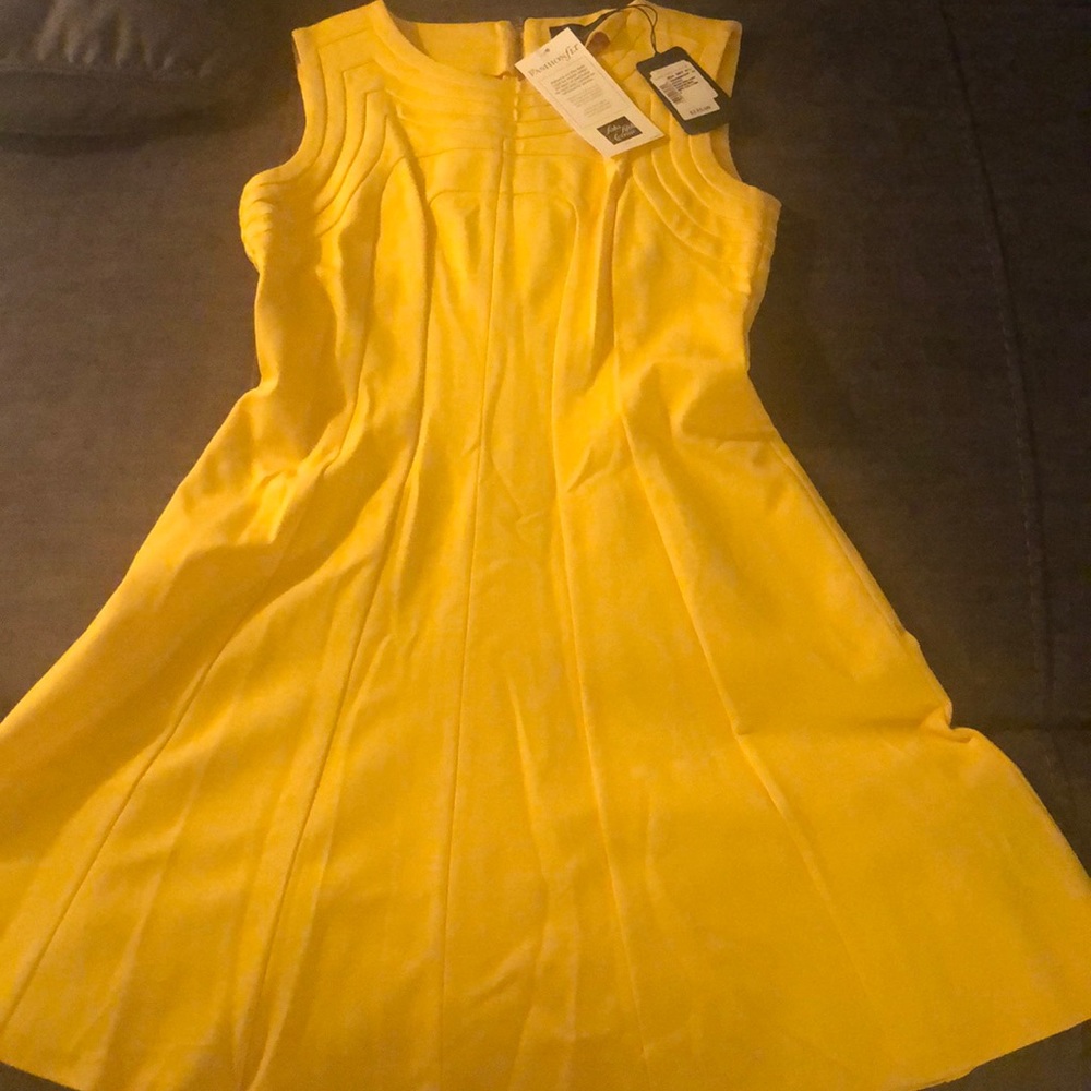 Ted Baker size 2 Mid yellow detail dress.